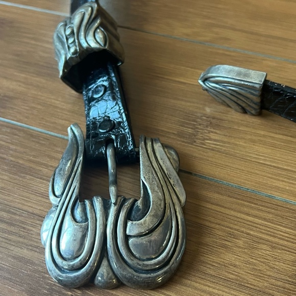 Barry Kielselstein-Cord Vintage Belt with silver buckle. - Picture 3 of 4